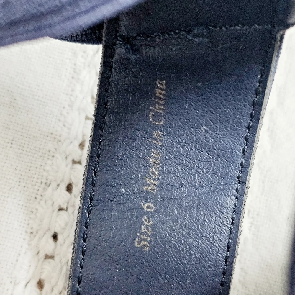 Dolce Vita Espadrille Platform Sandals Shoes Elastic Ankle Straps Navy 6 NEW - Picture 8 of 10